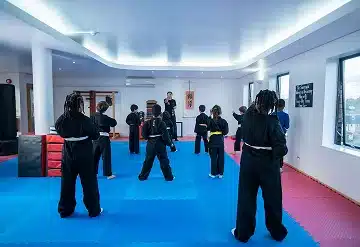 Children learning focus and discipline through martial arts
